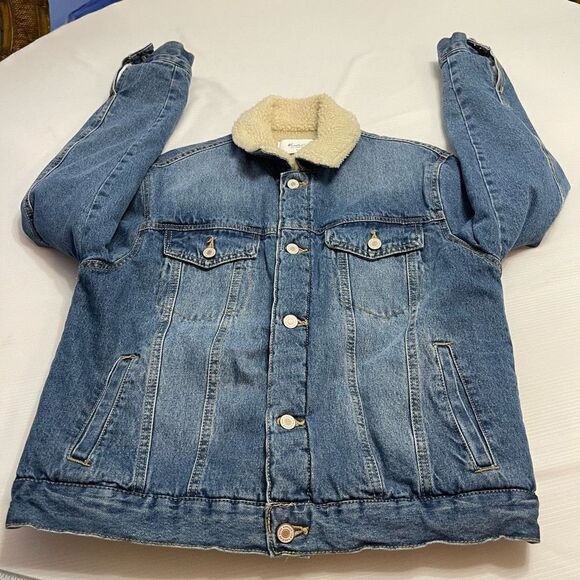 Kancan Sherpa Denim Jacket Size Medium - Picture 6 of 9
